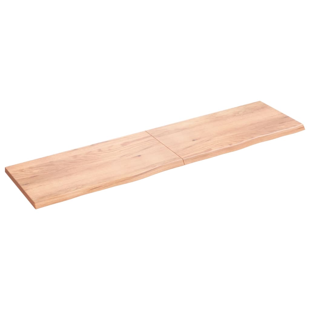 vidaXL Benkeplate til bad lysebrun 200x50x(2-4) cm behandlet heltre