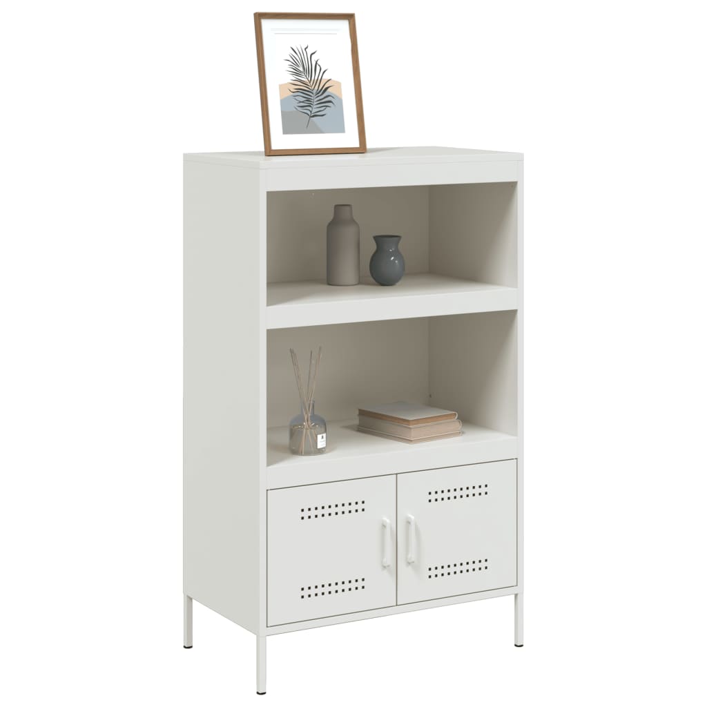 vidaXL Highboard hvit 68x39x113 cm stål