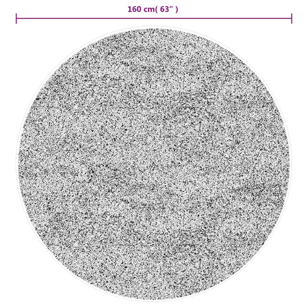 vidaXL Teppe HUARTE kort luv mykt og vaskbart antrasitt Ø 160 cm