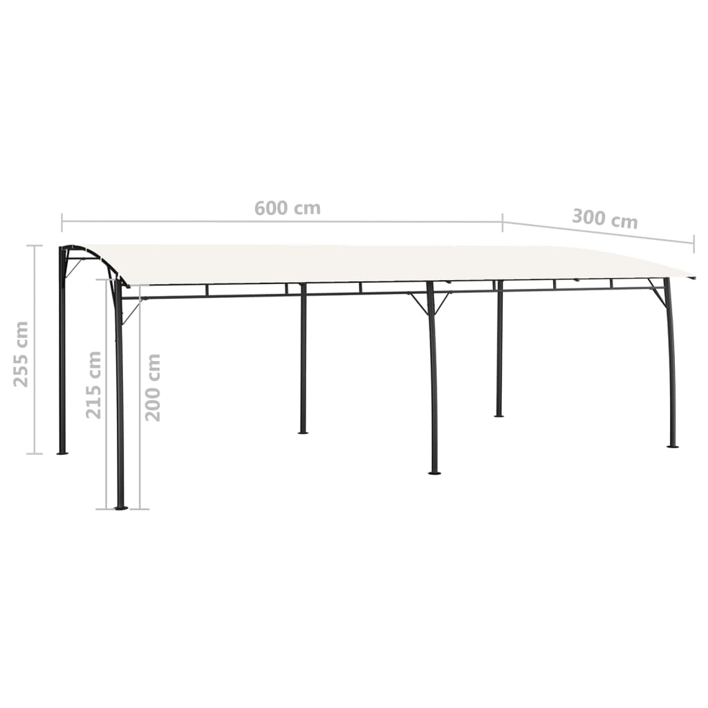 vidaXL Hagemarkise 6x3x2,55 m kremhvit