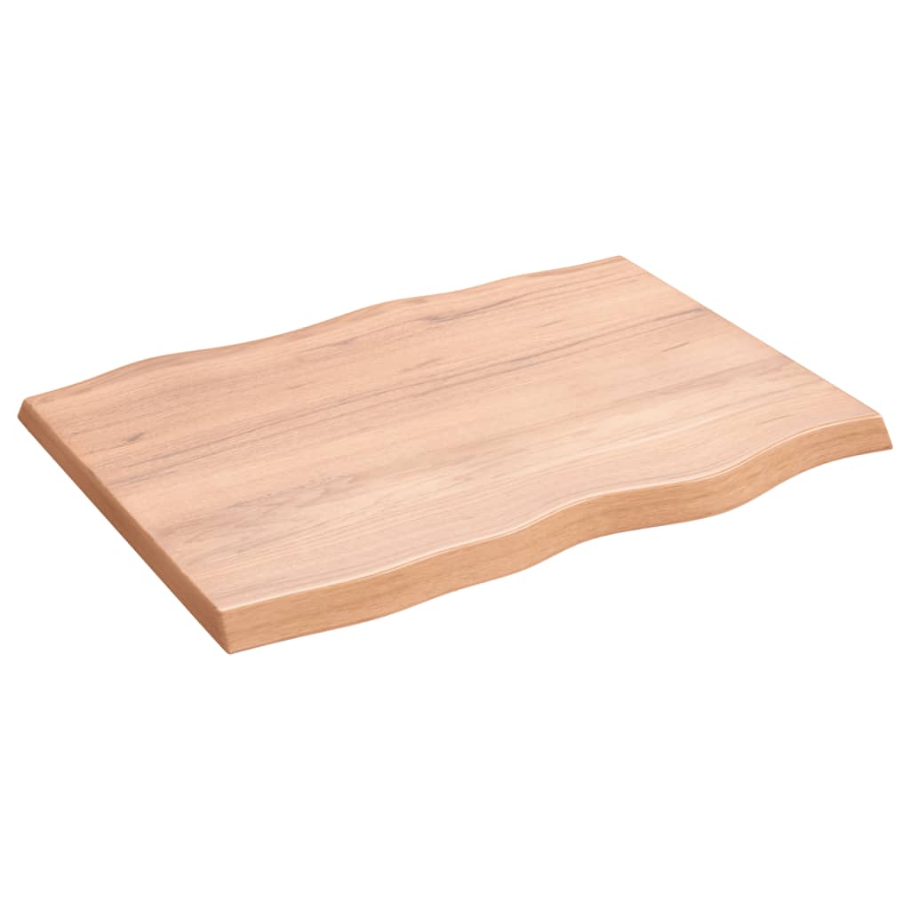 vidaXL Bordplate lysebrun 80x60x(2-4)cm behandlet heltre naturlig kant