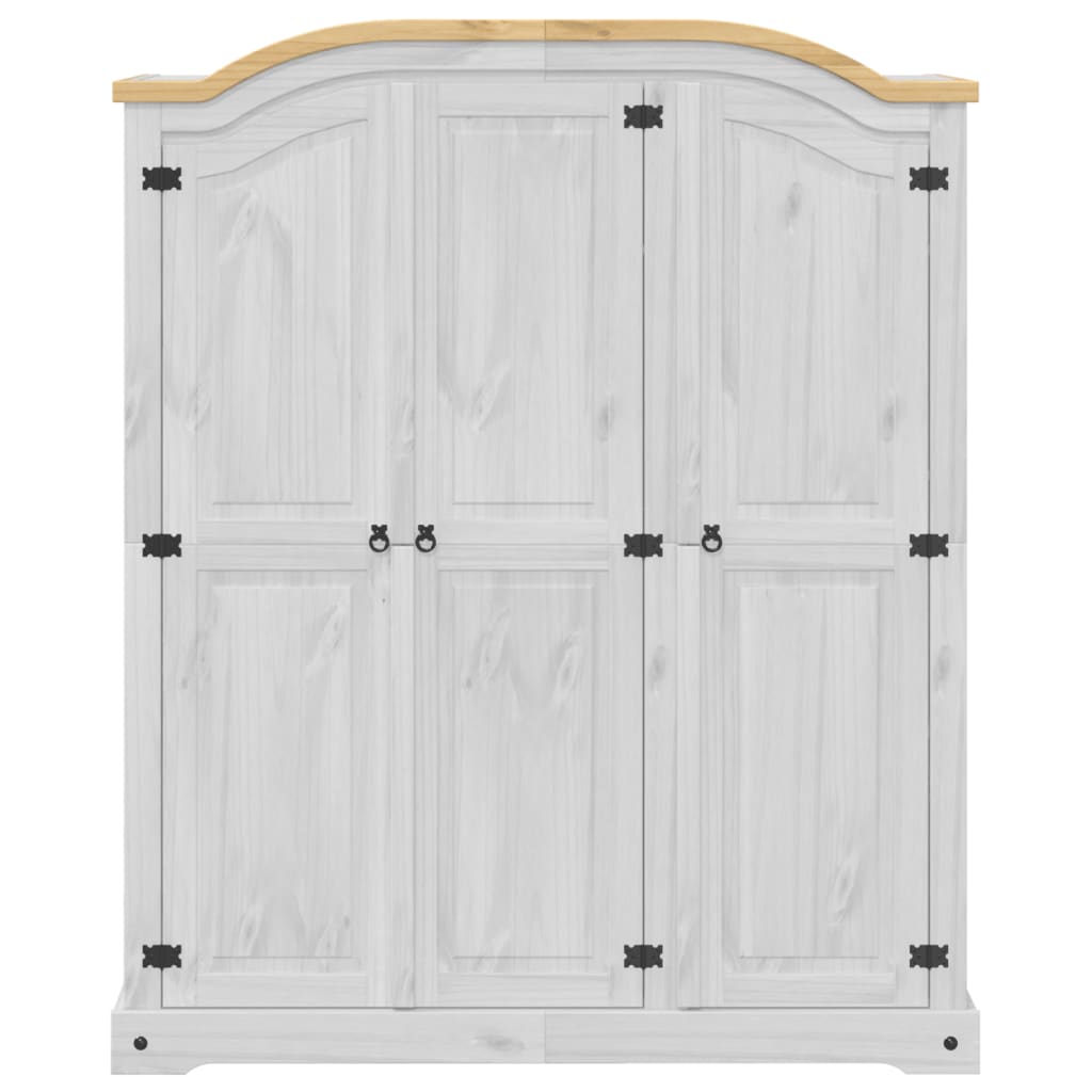 vidaXL Garderobe Corona hvit 151,5x52x186 cm heltre furu