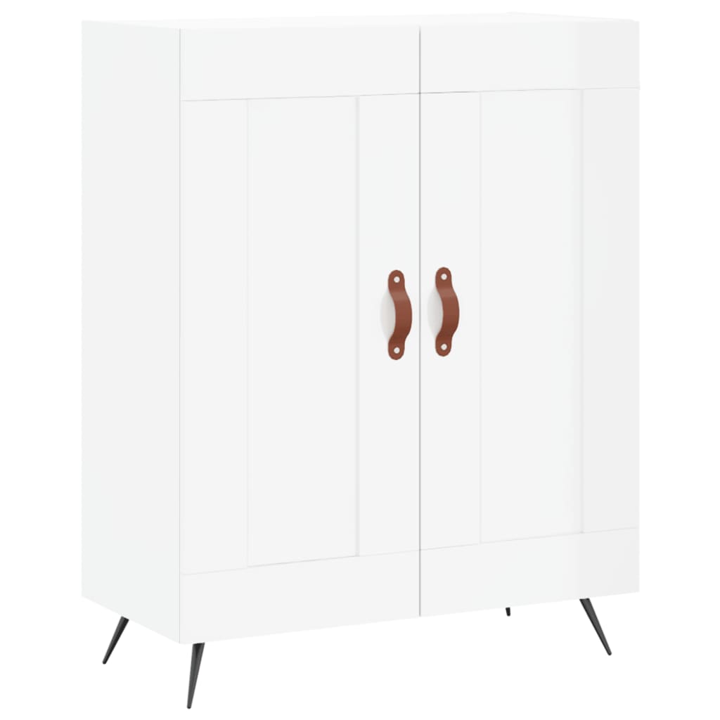 vidaXL Highboard høyglans hvit 69,5x34x180 cm konstruert tre