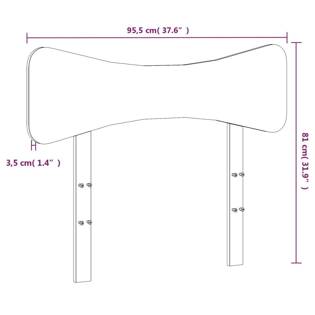 vidaXL Hodegavl voksbrun 90 cm heltre furu