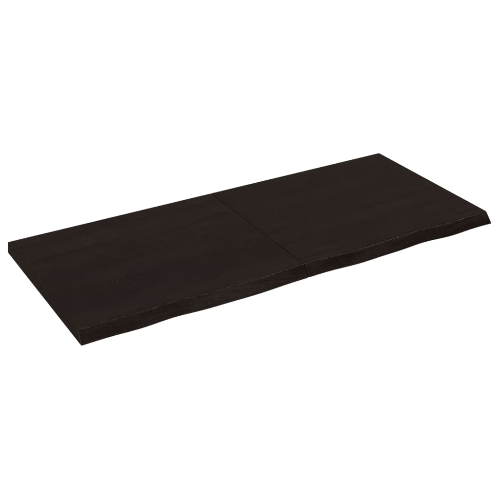 vidaXL Benkeplate til bad mørkebrun 140x60x(2-4) cm behandlet heltre