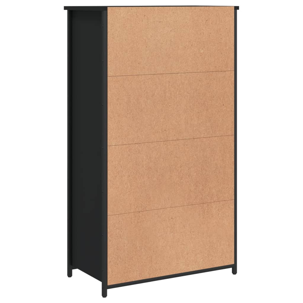 vidaXL Highboard svart 62x32x106,5 cm konstruert tre