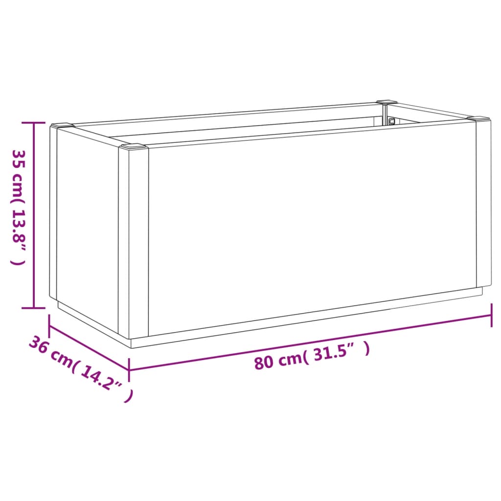 vidaXL Plantekasse mørkegrå 80x36x35 cm PP