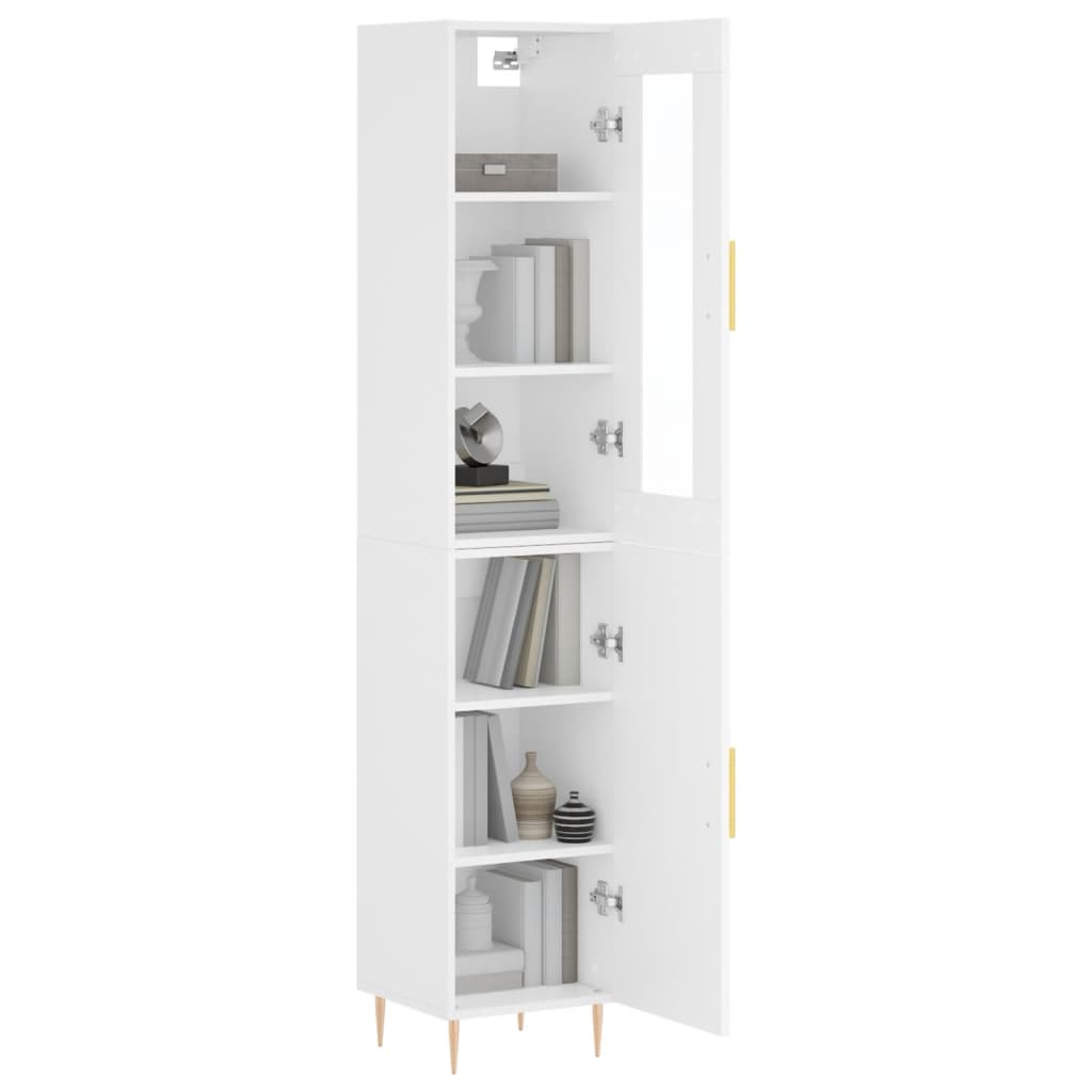 vidaXL Highboard hvit 34,5x34x180 cm konstruert tre