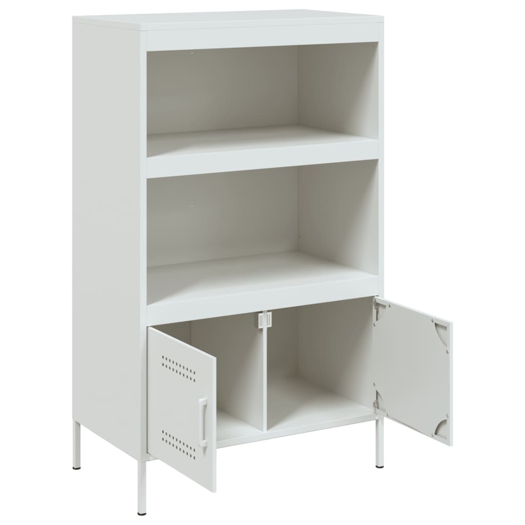 vidaXL Highboard hvit 68x39x113 cm stål