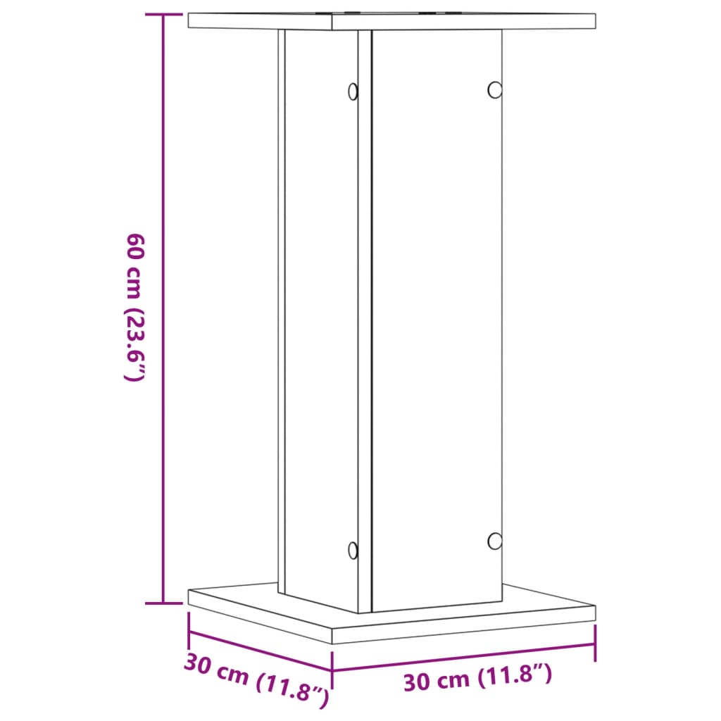 vidaXL Høyttalerstativ 2 stk brun eik 30x30x60 cm konstruert tre