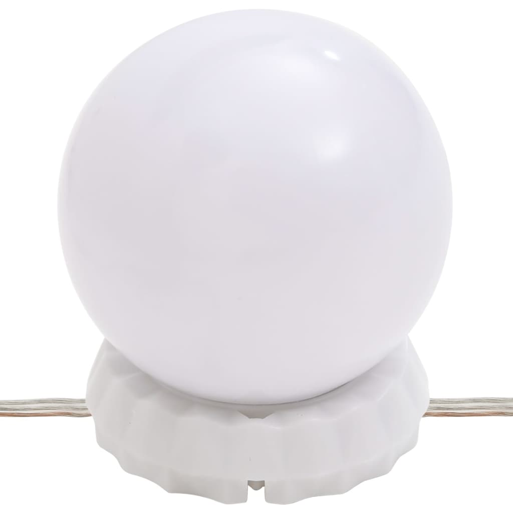 vidaXL Sminkebord med LED hvit 95x50x133,5 cm heltre furu