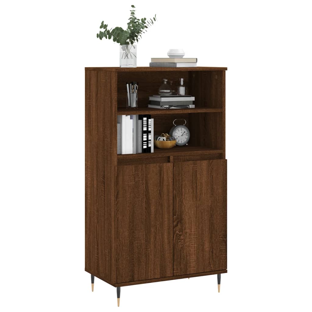 vidaXL Highboard brun eik 60x36x110 cm konstruert tre