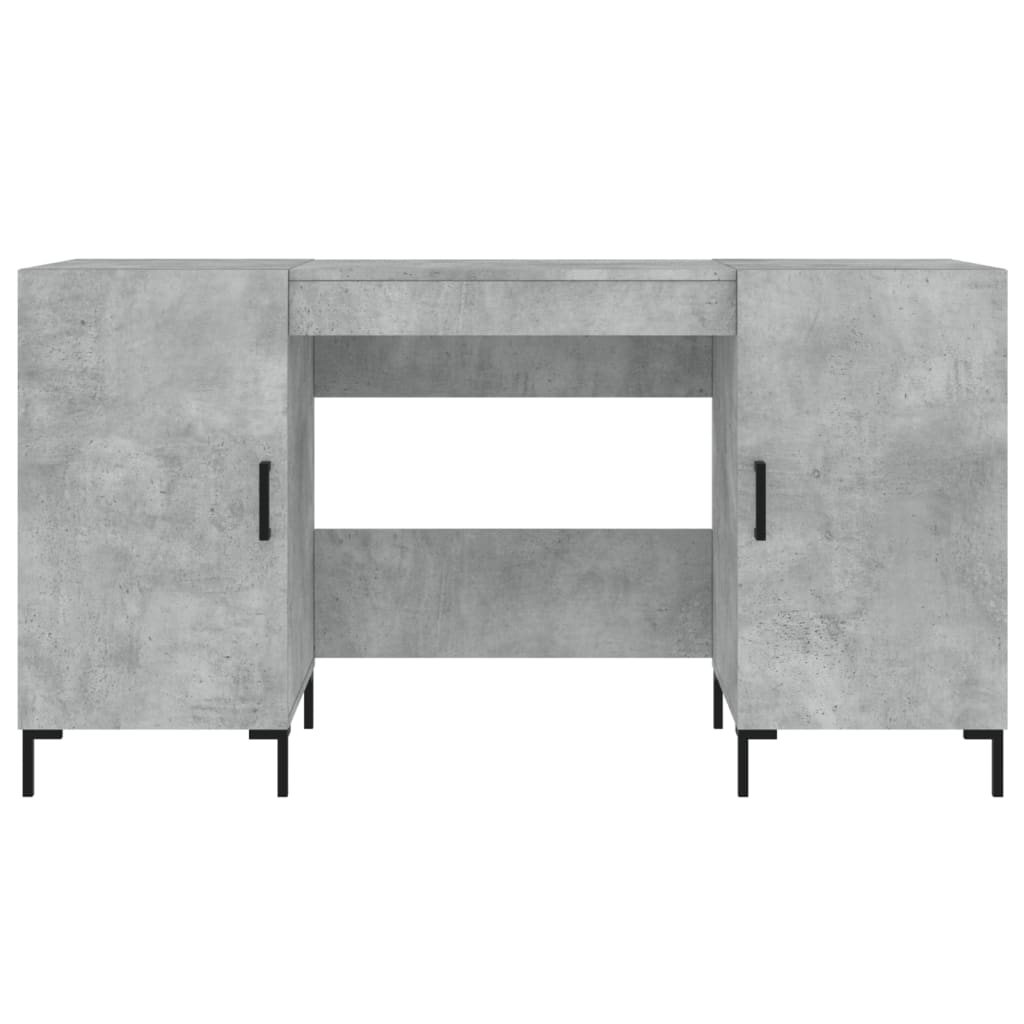 vidaXL Skrivebord betonggrå 140x50x75 cm konstruert tre