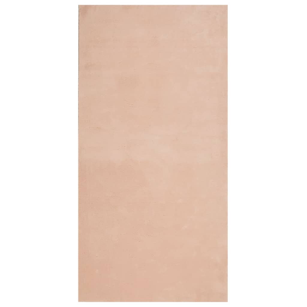 vidaXL Teppe HUARTE kort luv mykt og vaskbart blush 100x200 cm