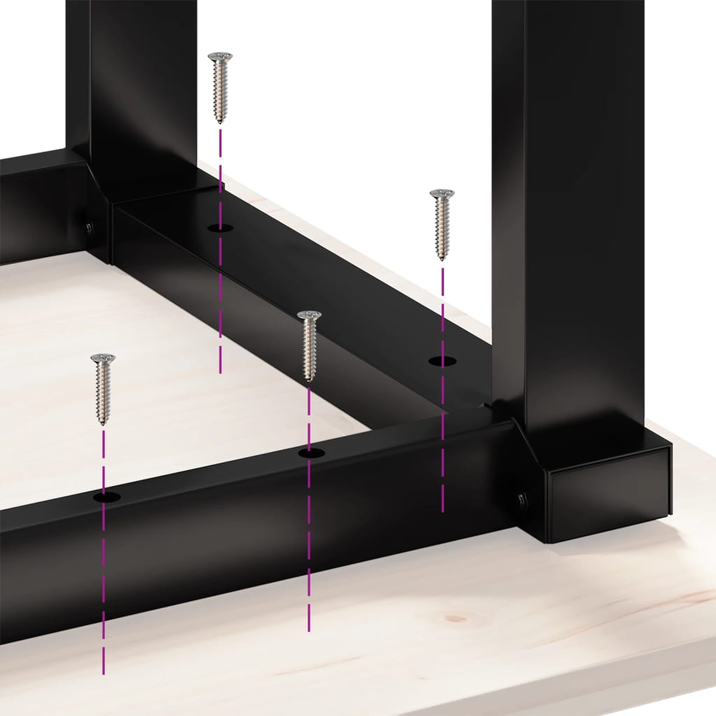 vidaXL Spisebord O-ramme 100x50x75,5 cm heltre furu og støpejern