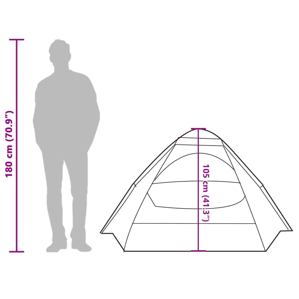 vidaXL Kuppeltelt for camping 2 personer grønn vanntett