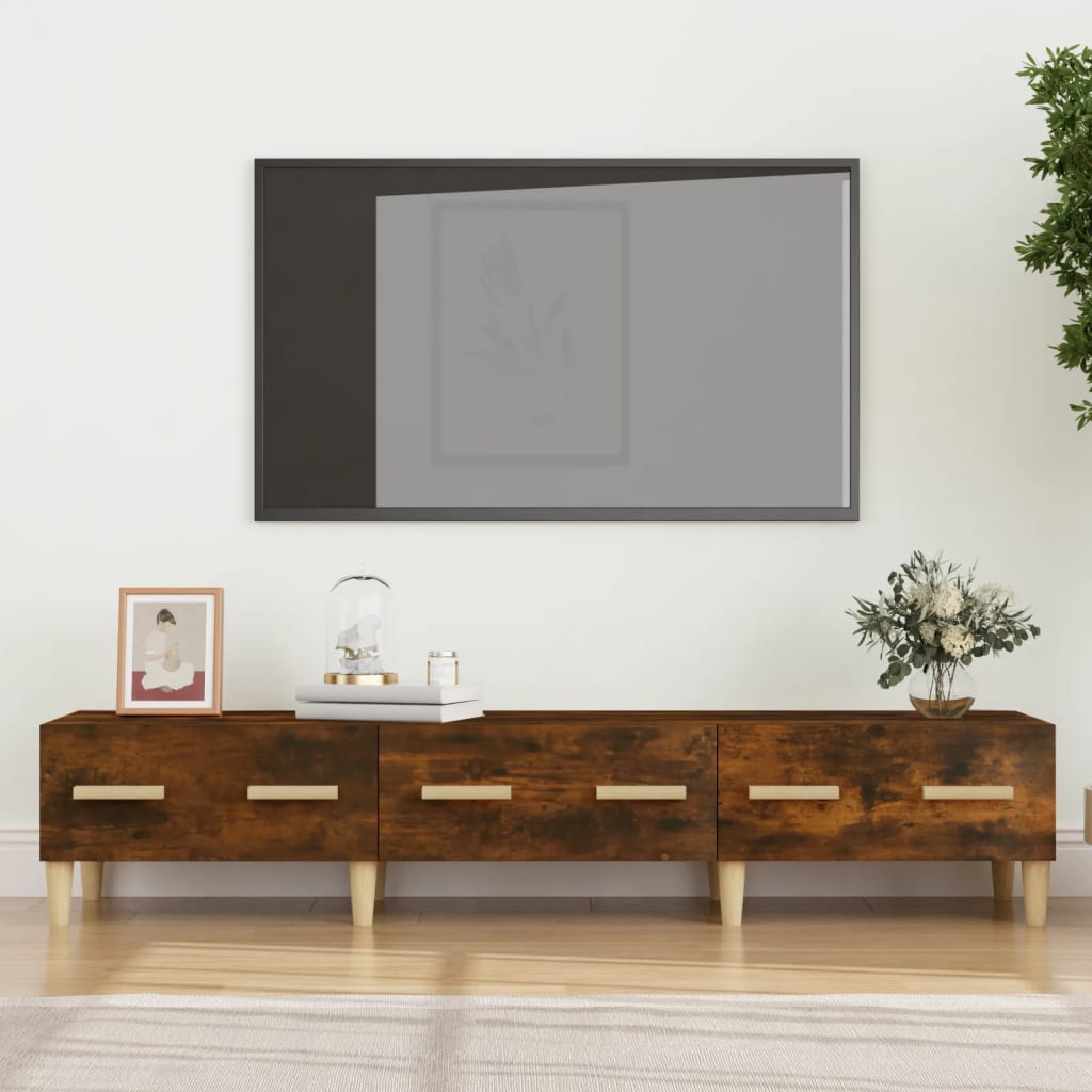 vidaXL TV-benk røkt eik 150x34,5x30 cm konstruert tre