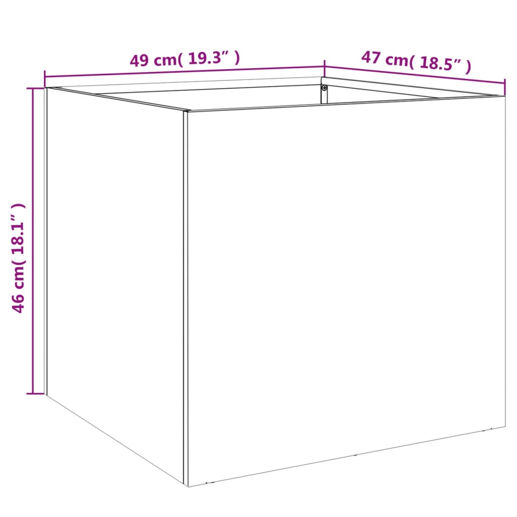 vidaXL Plantekasse antrasitt 49x47x46 cm stål