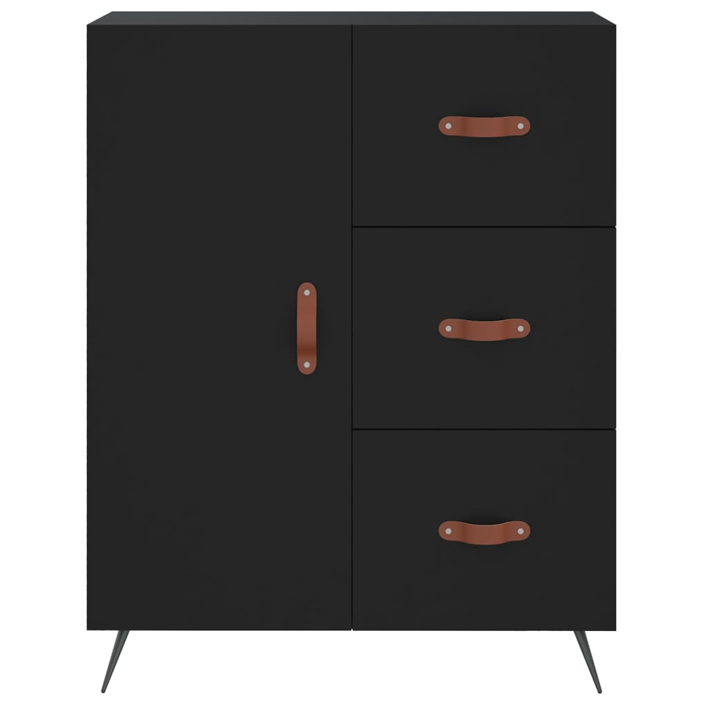 vidaXL Highboard svart 69,5x34x180 cm konstruert tre