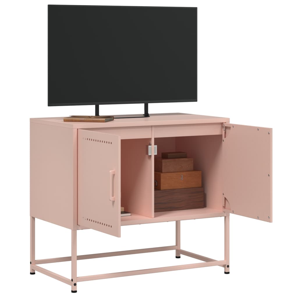 vidaXL TV-benk rosa 68,5x39x60,5 cm stål