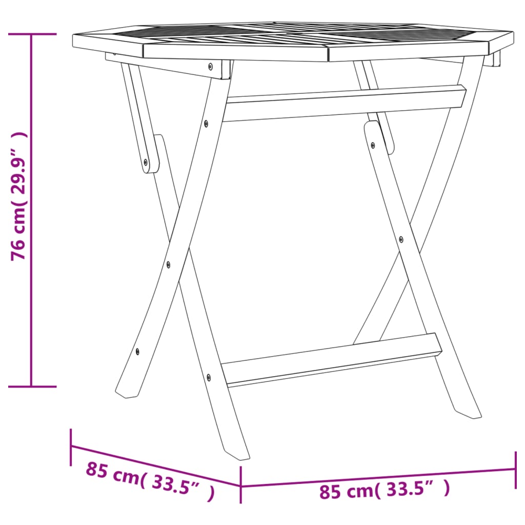 vidaXL Hagespisegruppe 5 deler heltre teak