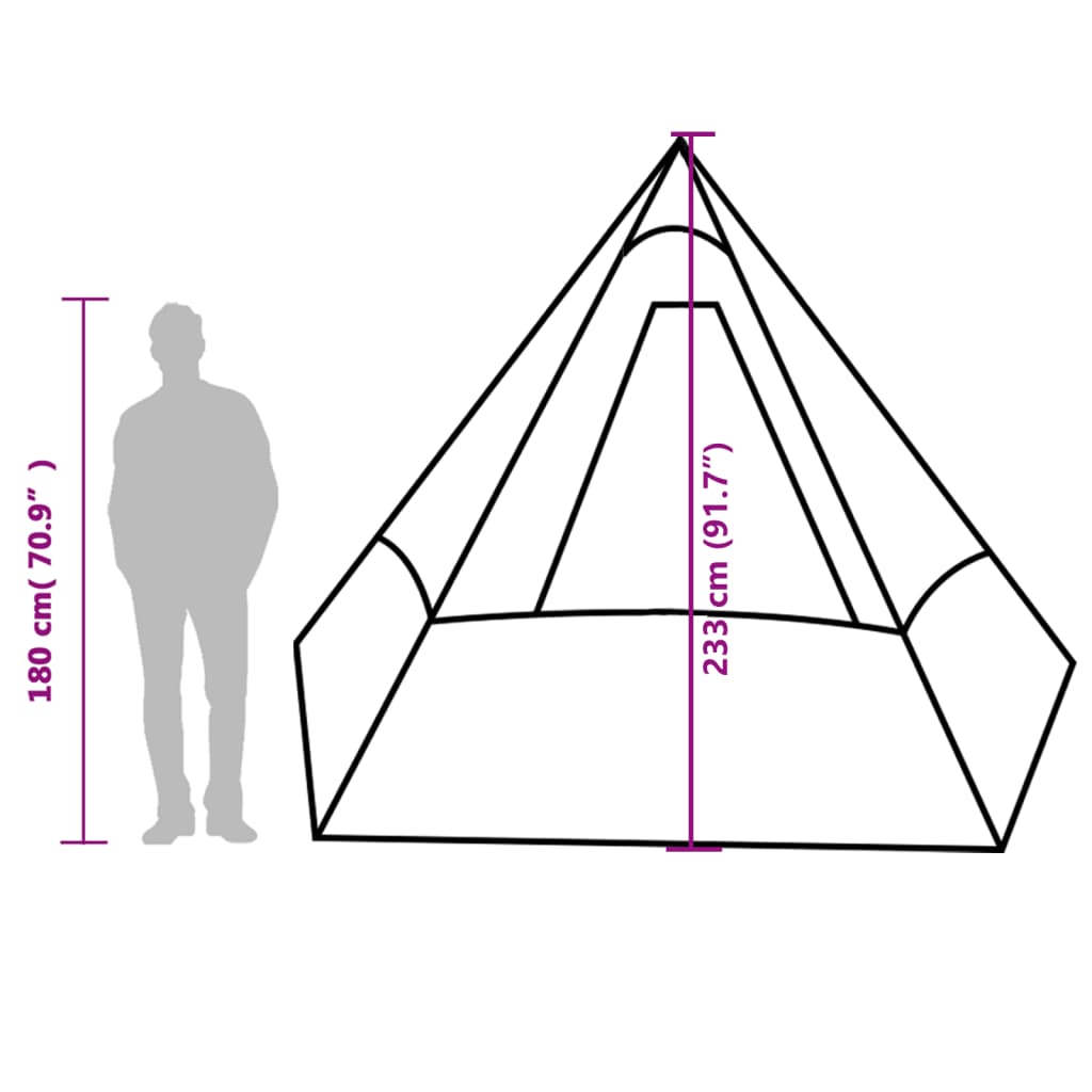 vidaXL Campingtelt tipi 7 personer oransje vanntett