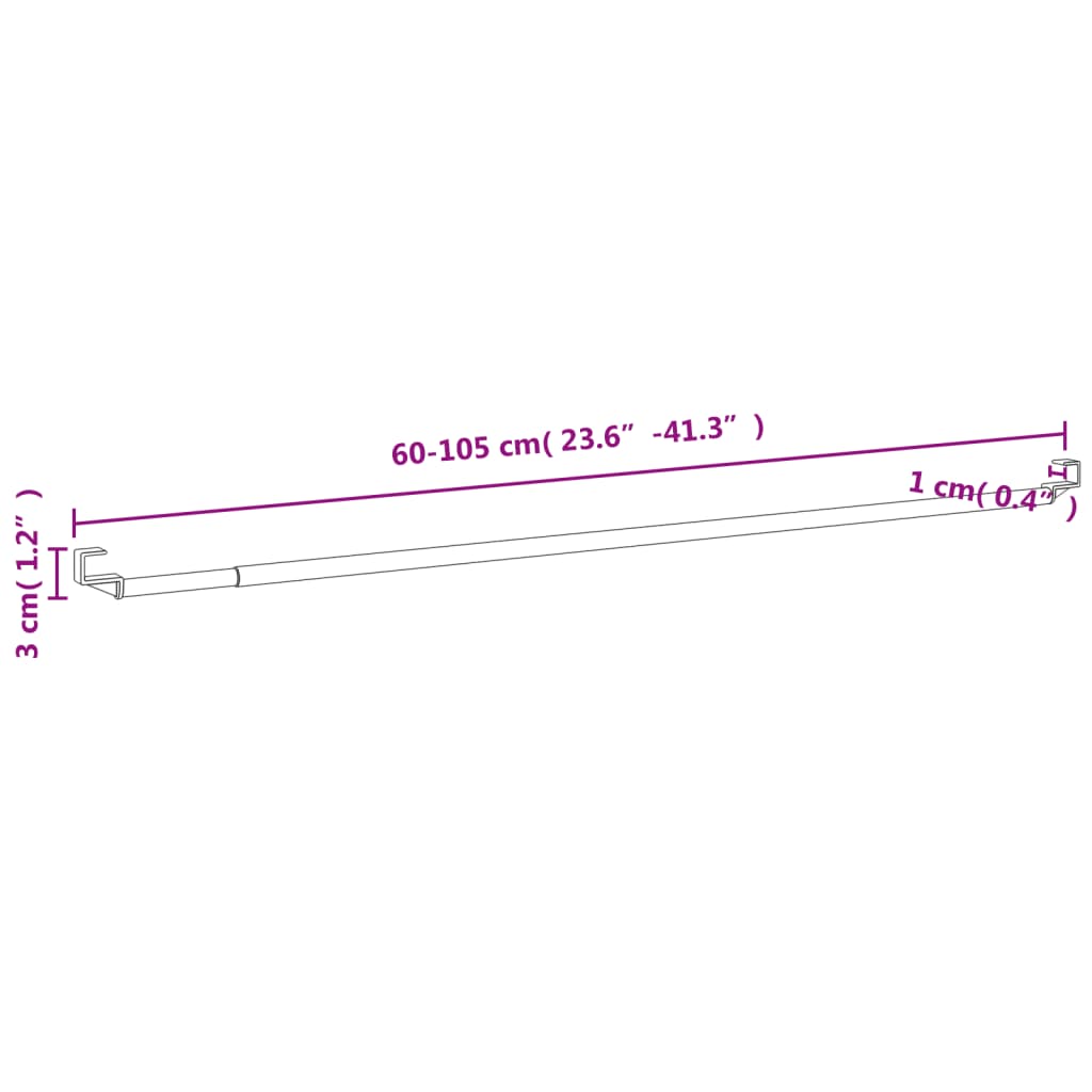 vidaXL Gardinstenger 2 stk hvit og sølv 60-105 cm aluminium