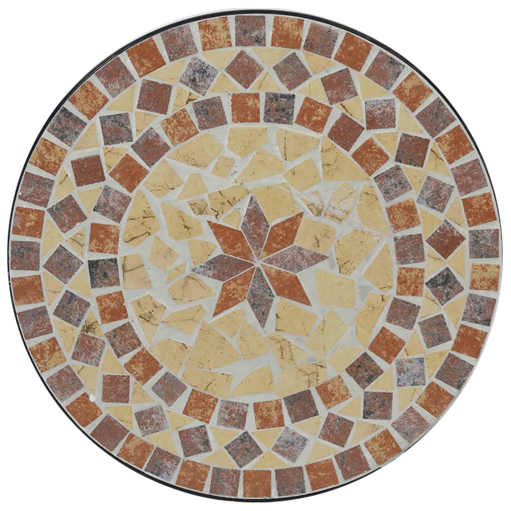 vidaXL Bistrobord med mosaikk terrakotta og hvit Ø50x70 cm keramikk