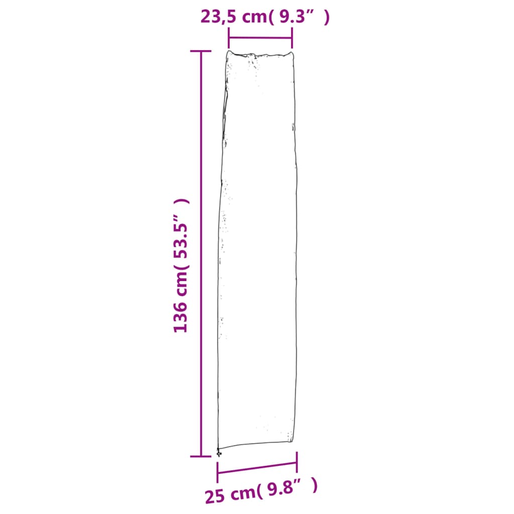 vidaXL Hageparasollrekk svart 136x25/23,5 cm 420D oxford