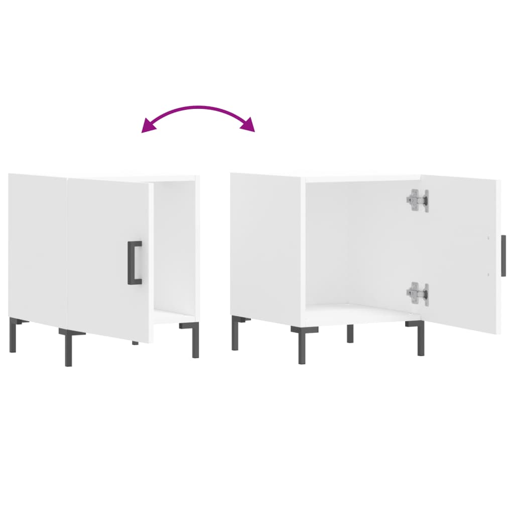 vidaXL Nattbord 2 stk hvit 40x40x50 cm konstruert tre