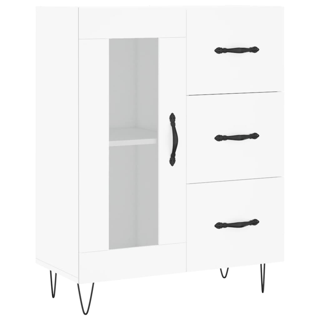 vidaXL Highboard hvit 69,5x34x180 cm konstruert tre