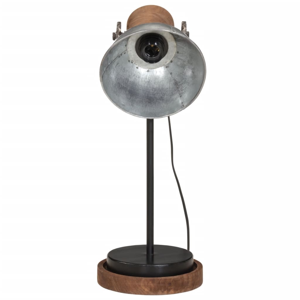 vidaXL Skrivebordslampe 25 W vintage sølv 17x17x50 cm E27