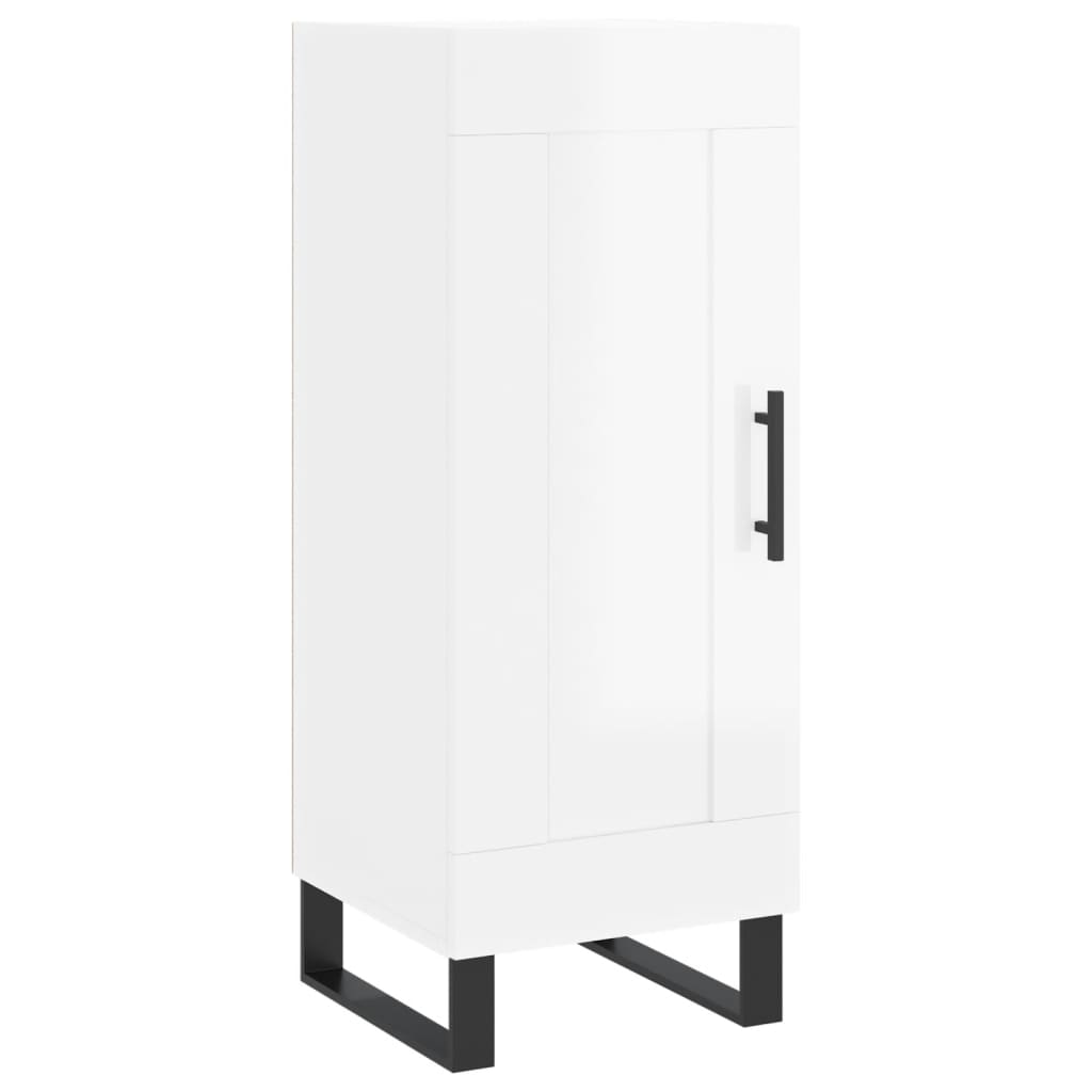 vidaXL Highboard høyglans hvit 34,5x34x180 cm konstruert tre