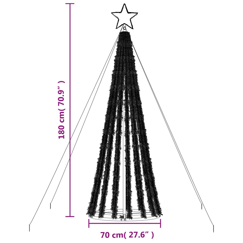 vidaXL Juletre lyskjegle 275 LED kaldhvit 180 cm