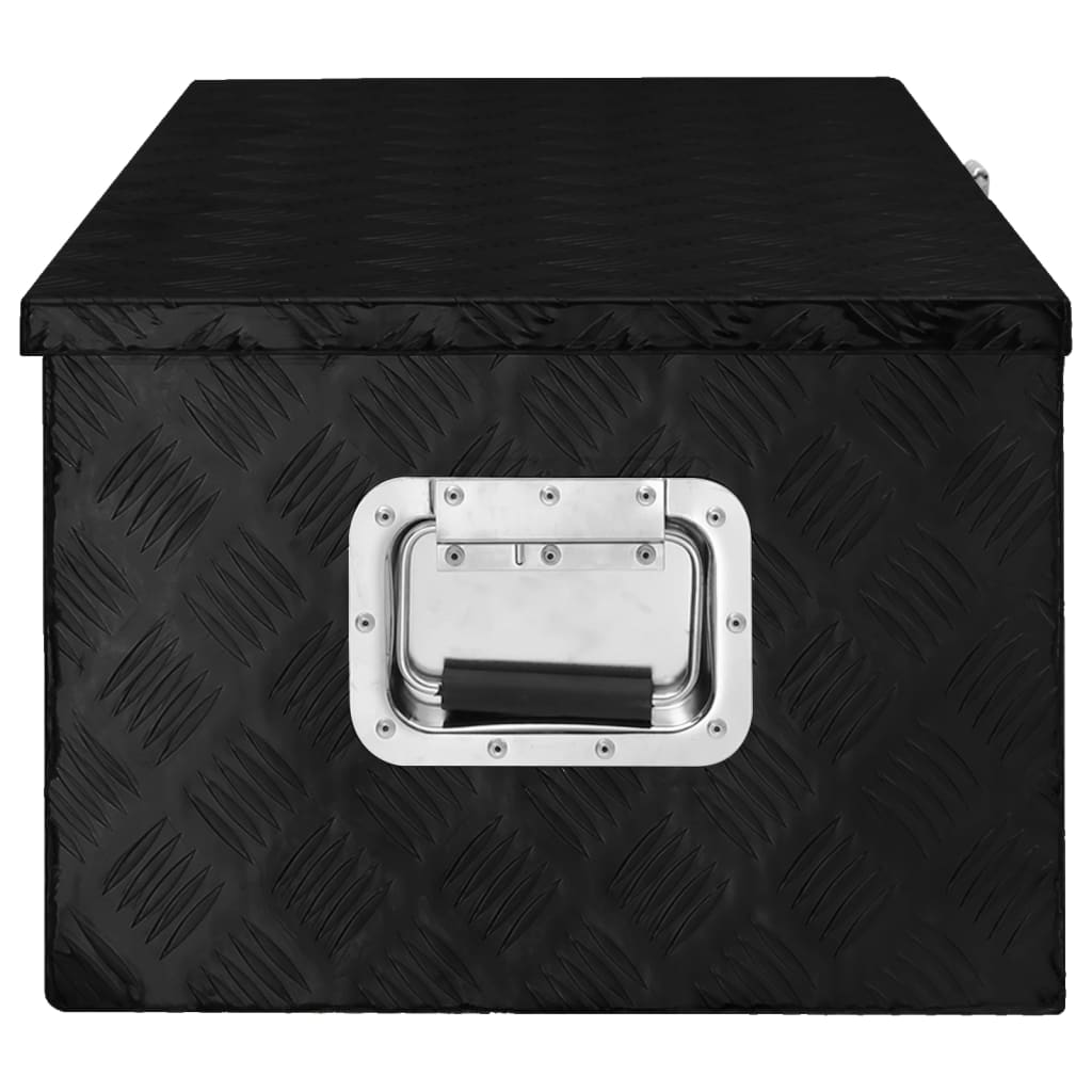 vidaXL Oppbevaringsboks svart 90x47x33,5 cm aluminium