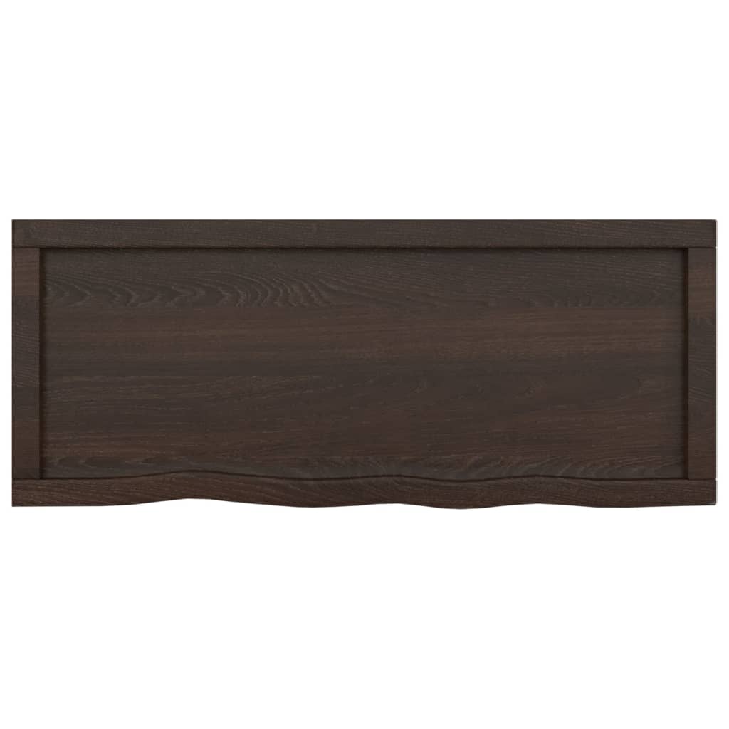 vidaXL Benkeplate til bad mørkebrun 100x40x(2-4) cm behandlet heltre