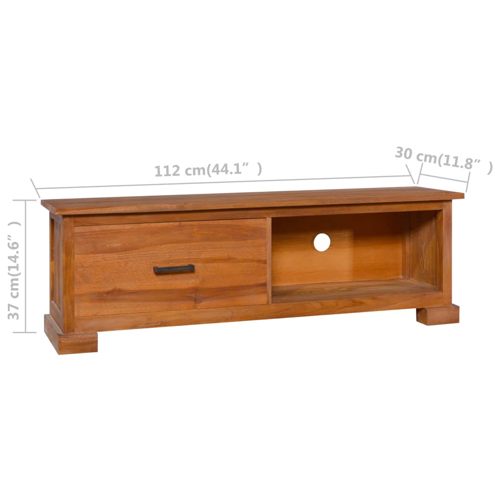 vidaXL TV-benk 112x30x37 cm heltre teak