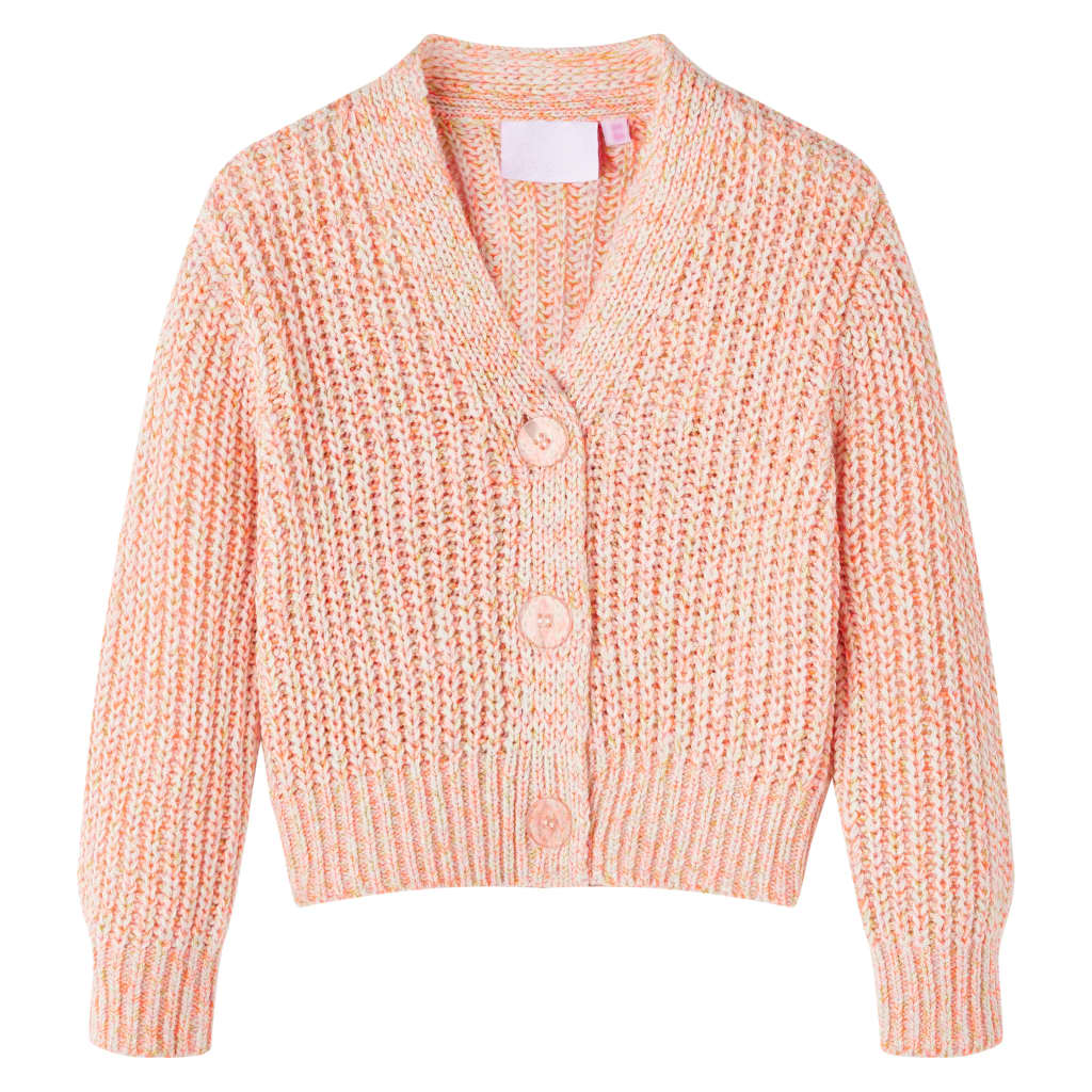 Cardigan for barn strikket blandet rosa 140