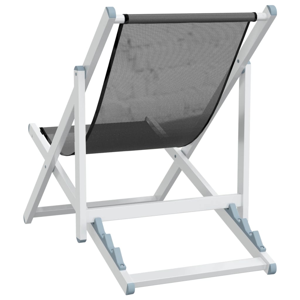 vidaXL Sammenleggbare strandstoler 2 stk grå aluminium og textilene