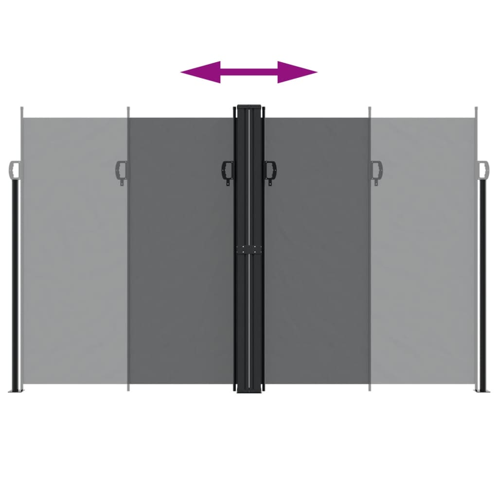 vidaXL Uttrekkbar sidemarkise 200x1200 cm svart