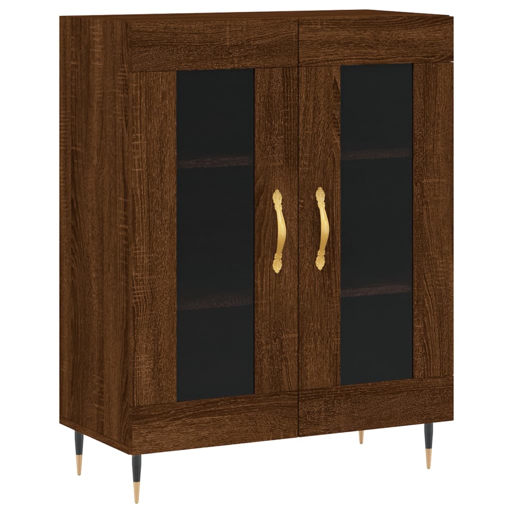 vidaXL Highboard brun eik 69,5x34x180 cm konstruert tre