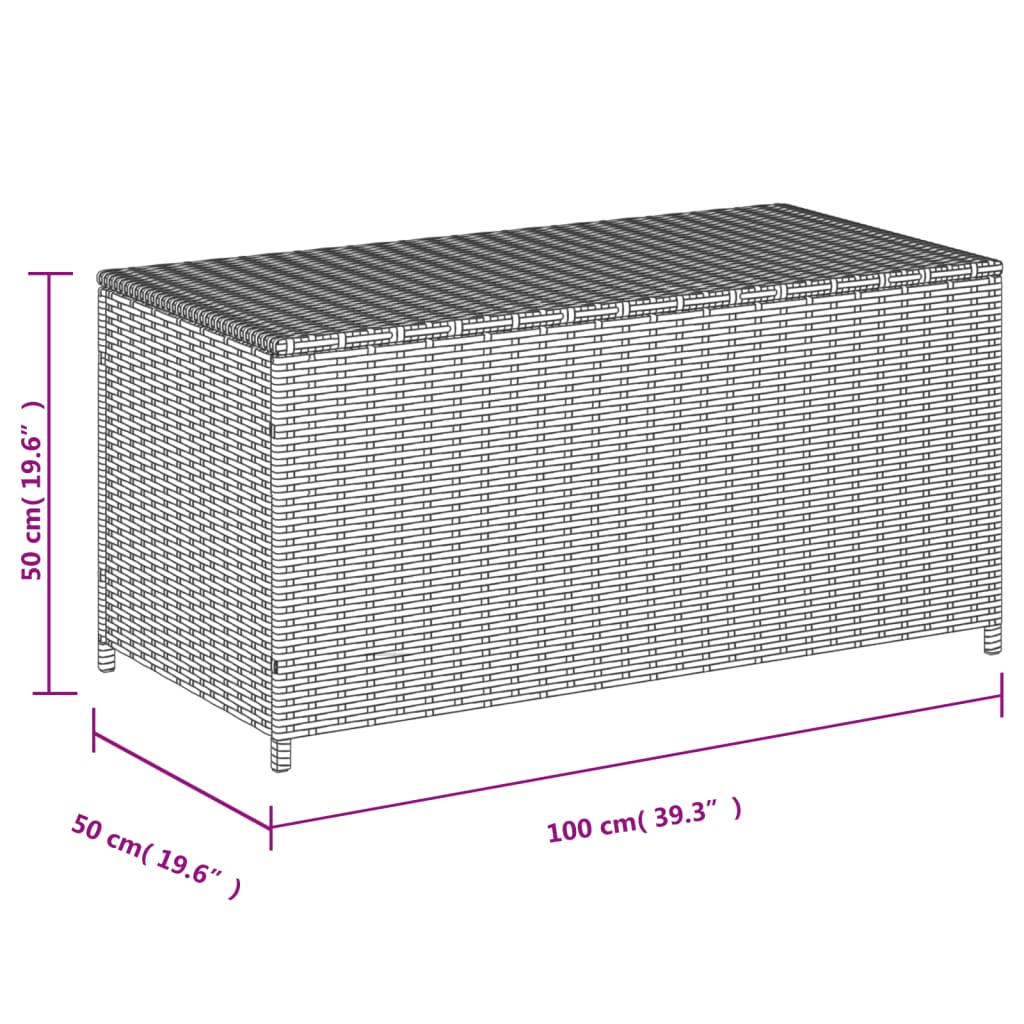 vidaXL Putekasse blandet beige 190L cm polyrotting