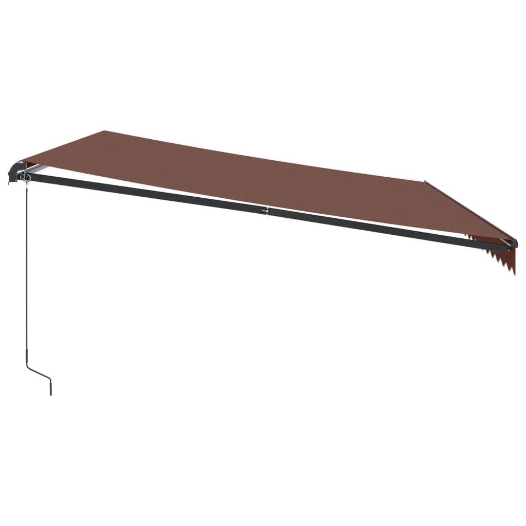 vidaXL Manuell uttrekkbar markise med LED brun 500x350 cm