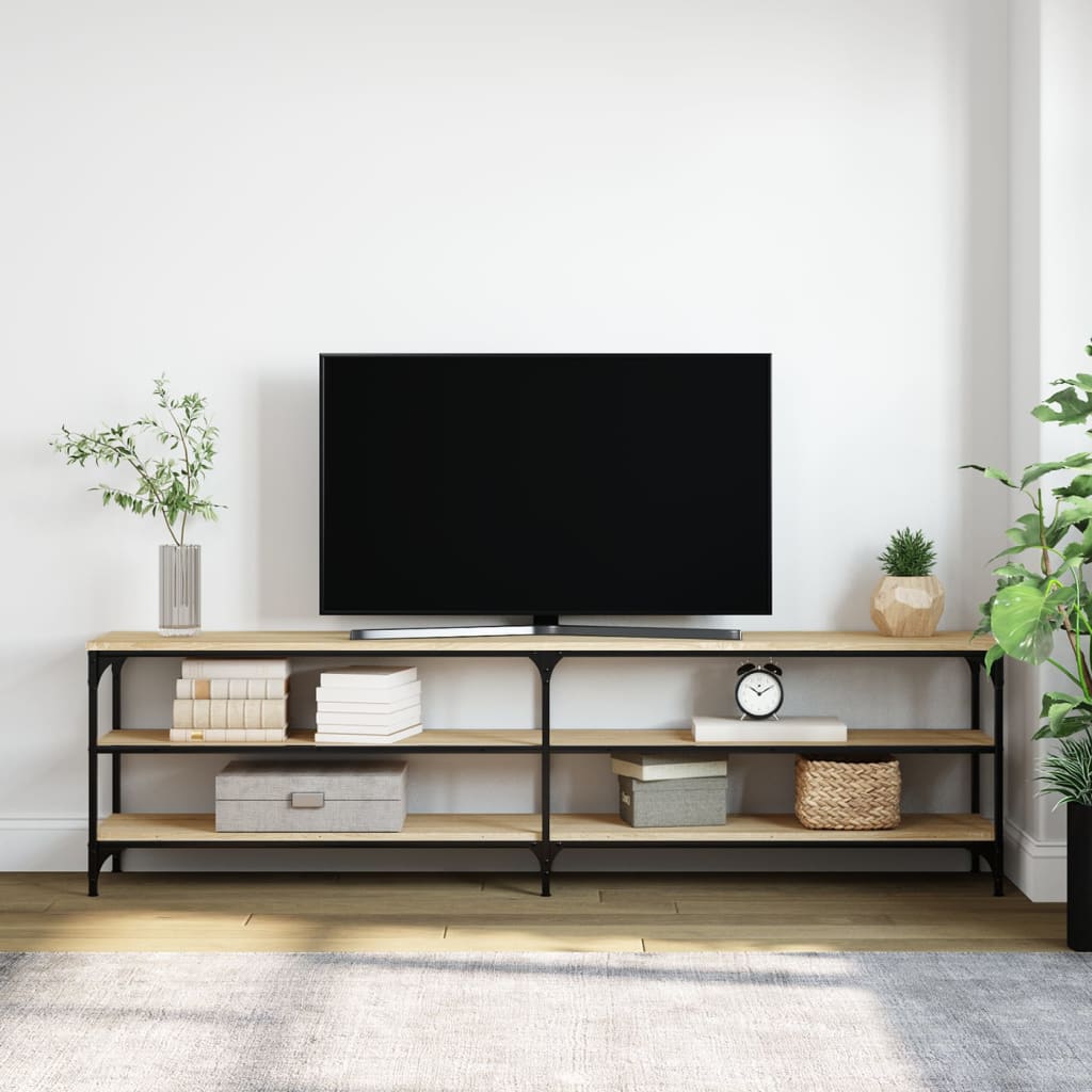 vidaXL TV-benk sonoma eik 180x30x50 cm konstruert tre og metall