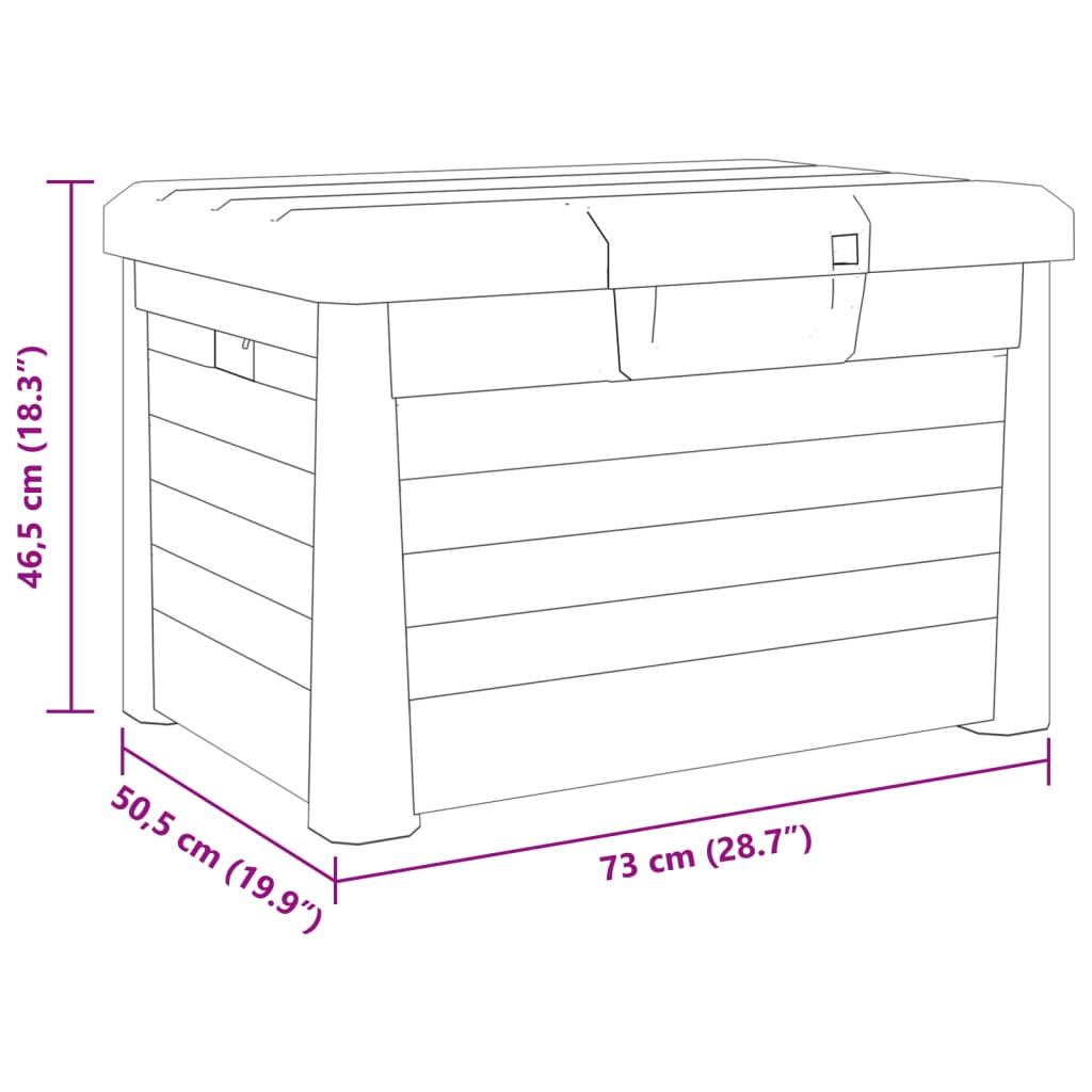 vidaXL Putekasse antrasitt 73x50,5x46,5 cm polypropylen