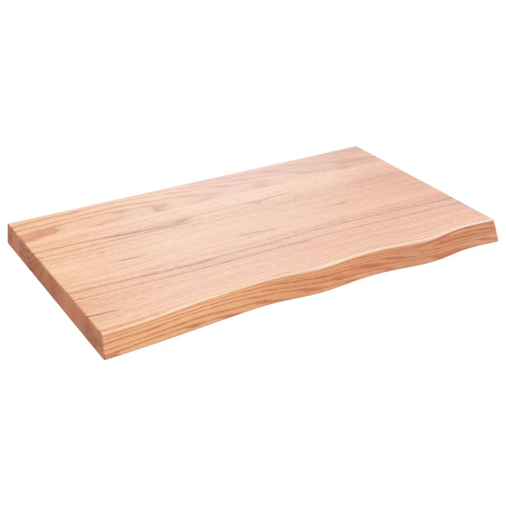 vidaXL Benkeplate til bad lysebrun 100x60x(2-6) cm behandlet heltre