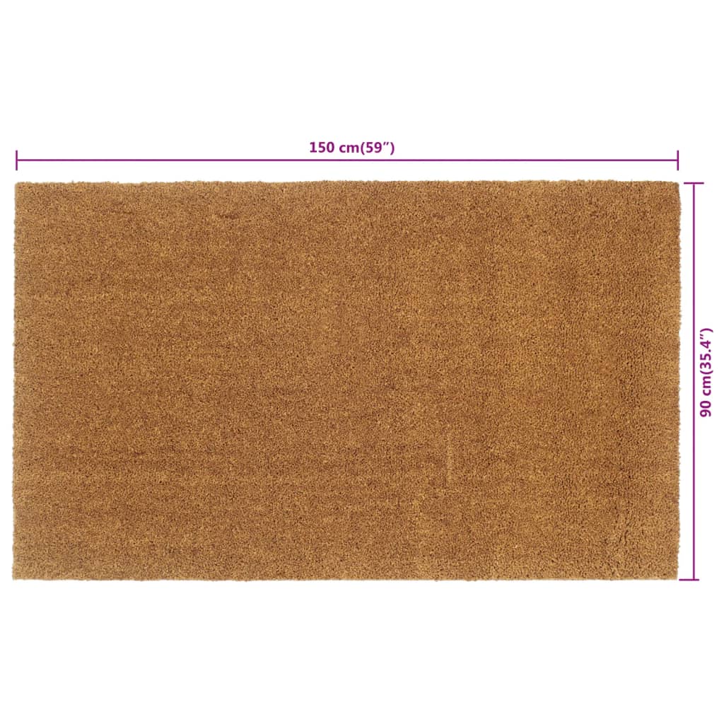 vidaXL Dørmatte naturlig 90x150 cm tuftet kokosfiber