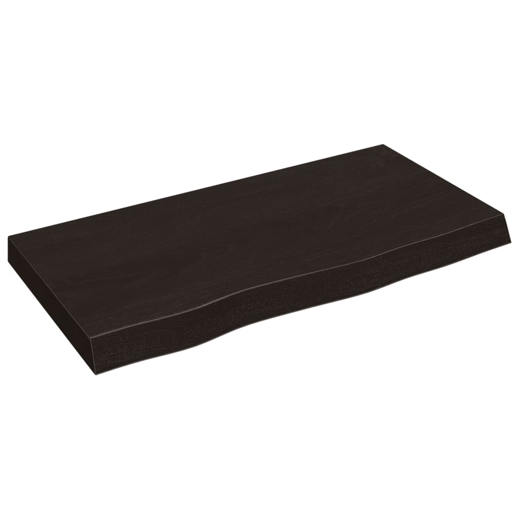 vidaXL Benkeplate til bad mørkebrun 80x40x(2-6) cm behandlet heltre