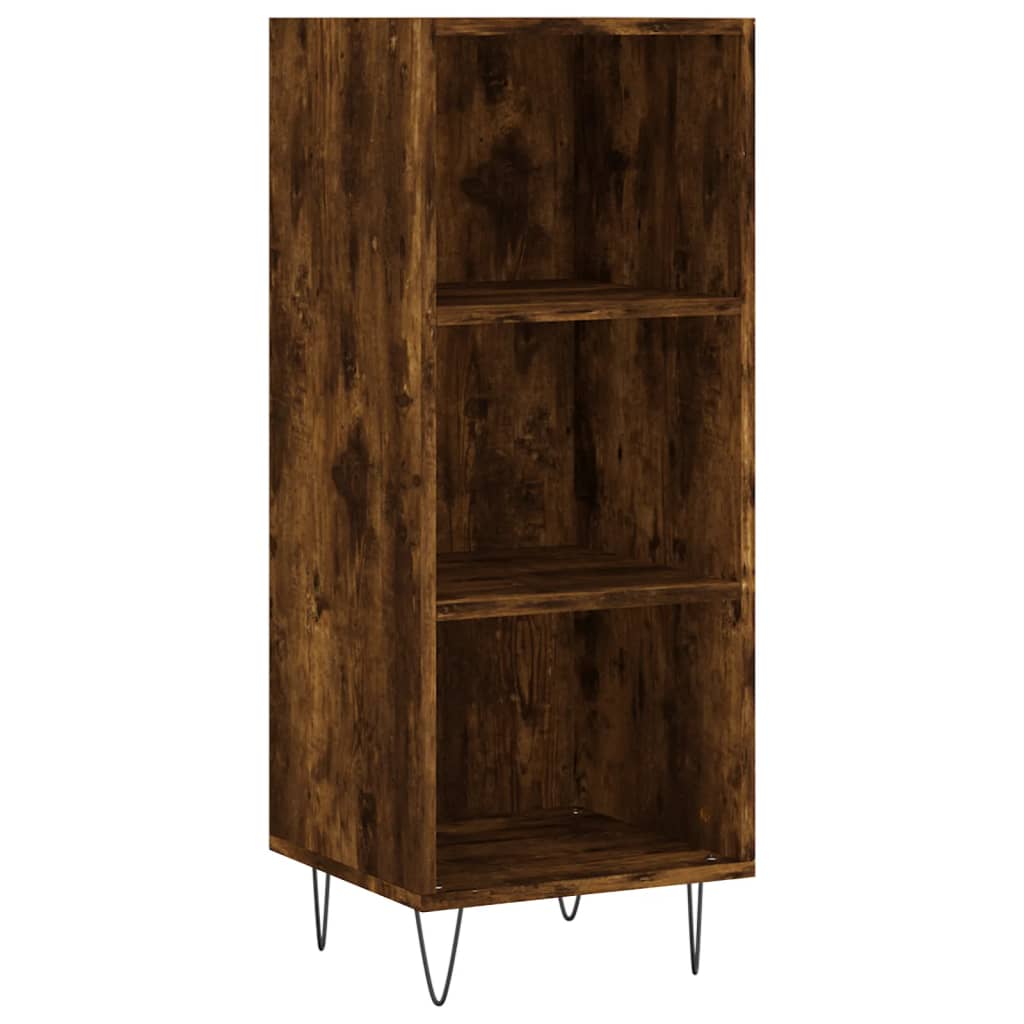 vidaXL Highboard røkt eik 34,5x34x180 cm konstruert tre