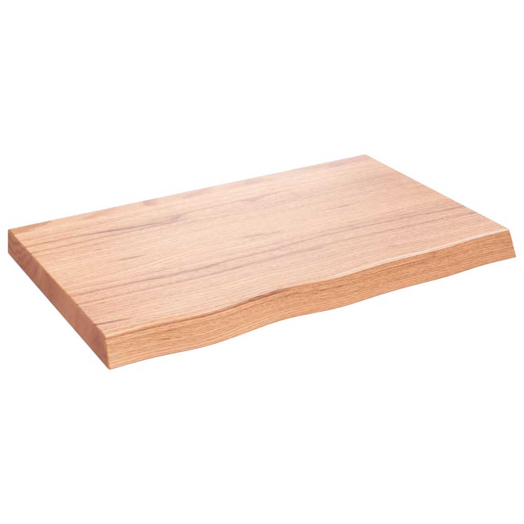 vidaXL Benkeplate til bad lysebrun 80x50x(2-6) cm behandlet heltre